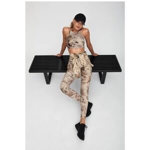 Beach Riot Tan and Brown Tie-Dye Burning Man Leggings Womens Size Small